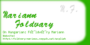 mariann foldvary business card